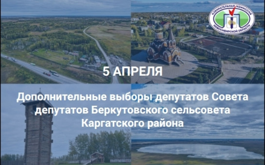 Началось досрочное голосование на дополнительных выборах депутатов Совета депутатов Беркутовского сельсовета Каргатского района Новосибирской области седьмого созыва по многомандатному избирательному округу №1